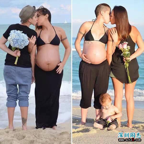 一对女同性恋先后怀孕，他们的幸福家庭照被刷爆了！