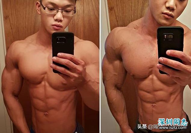 22岁华裔小伙肌肉劲爆，这块头不输欧美巨无霸